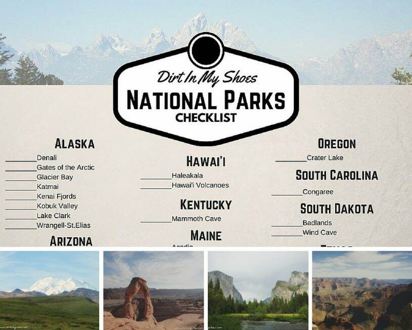 National Parks Checklist || Keep Track of Where You've Been and Where You Still Need to Go! || Dirt In My Shoes