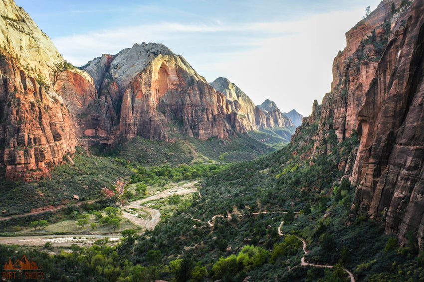 View of Zion Canyon from Angels Landing Trail || Dirt In My Shoes
