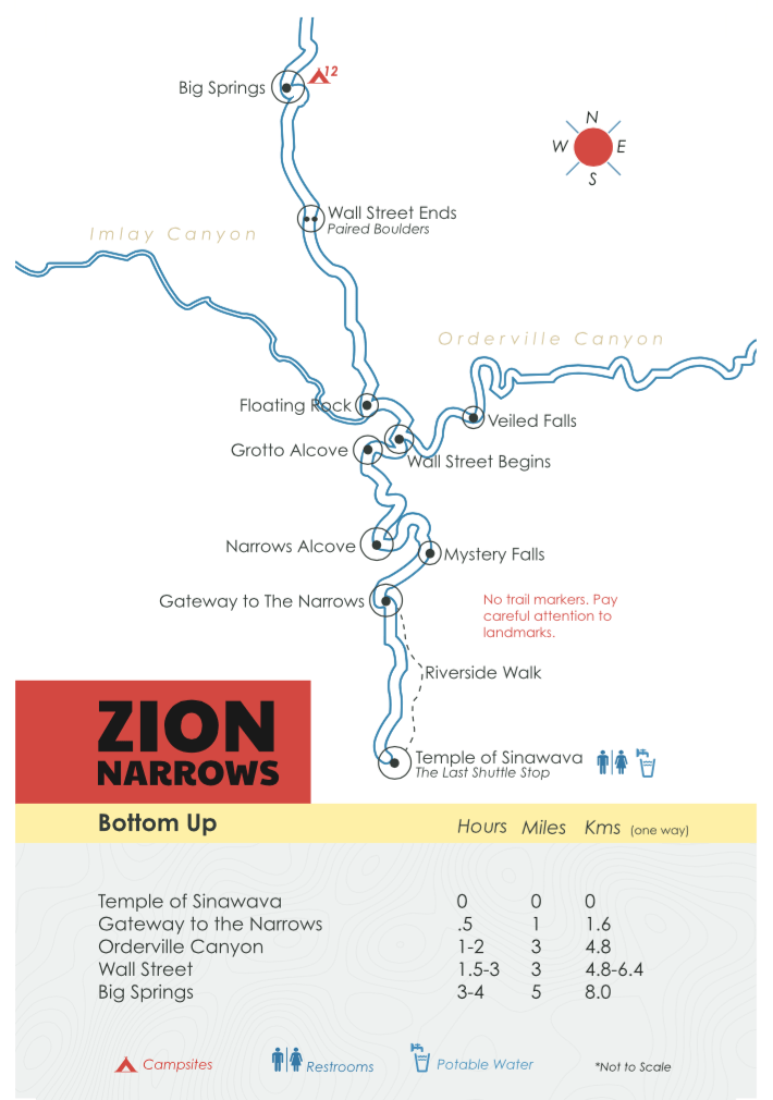The Narrows Hike Map A Detailed Guide To Hiking The Narrows In Zion National Park - Page 2 Of 4  - Dirt In My Shoes