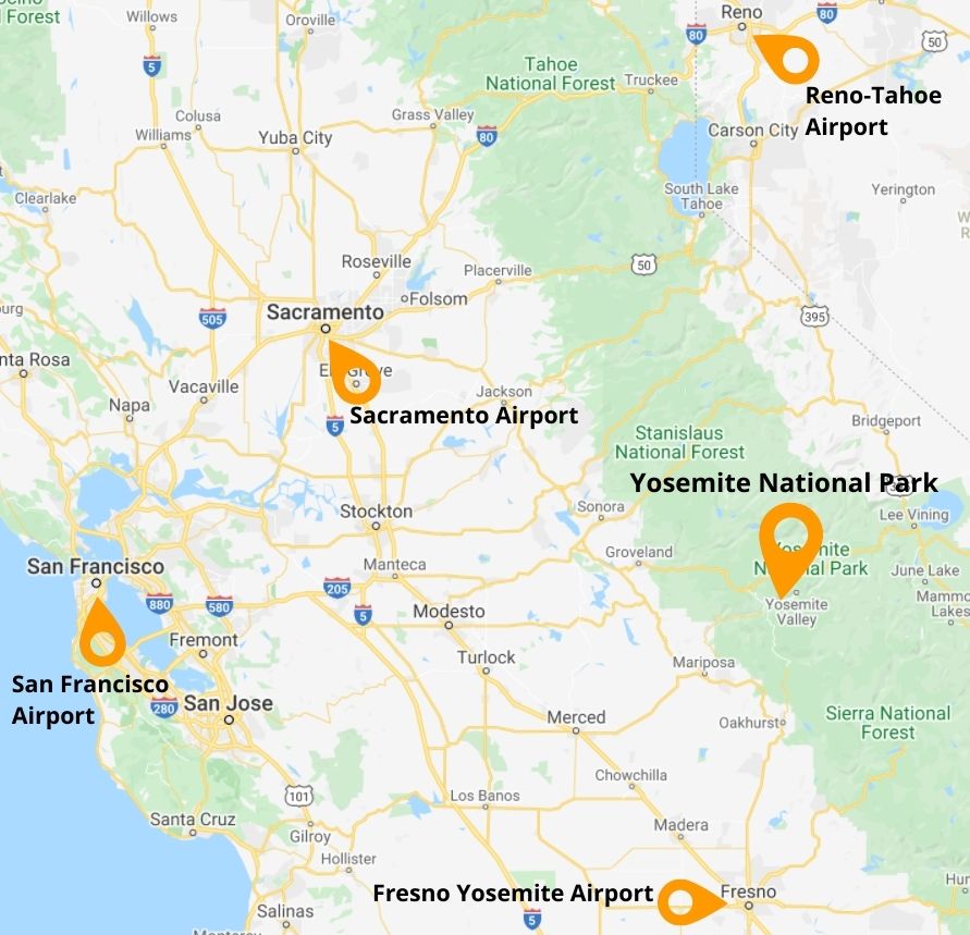 Map Of California Airports Near Map Of California Airports Near