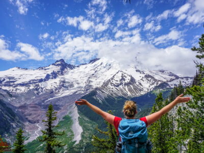 Ash hiking at Mount Rainier National Park