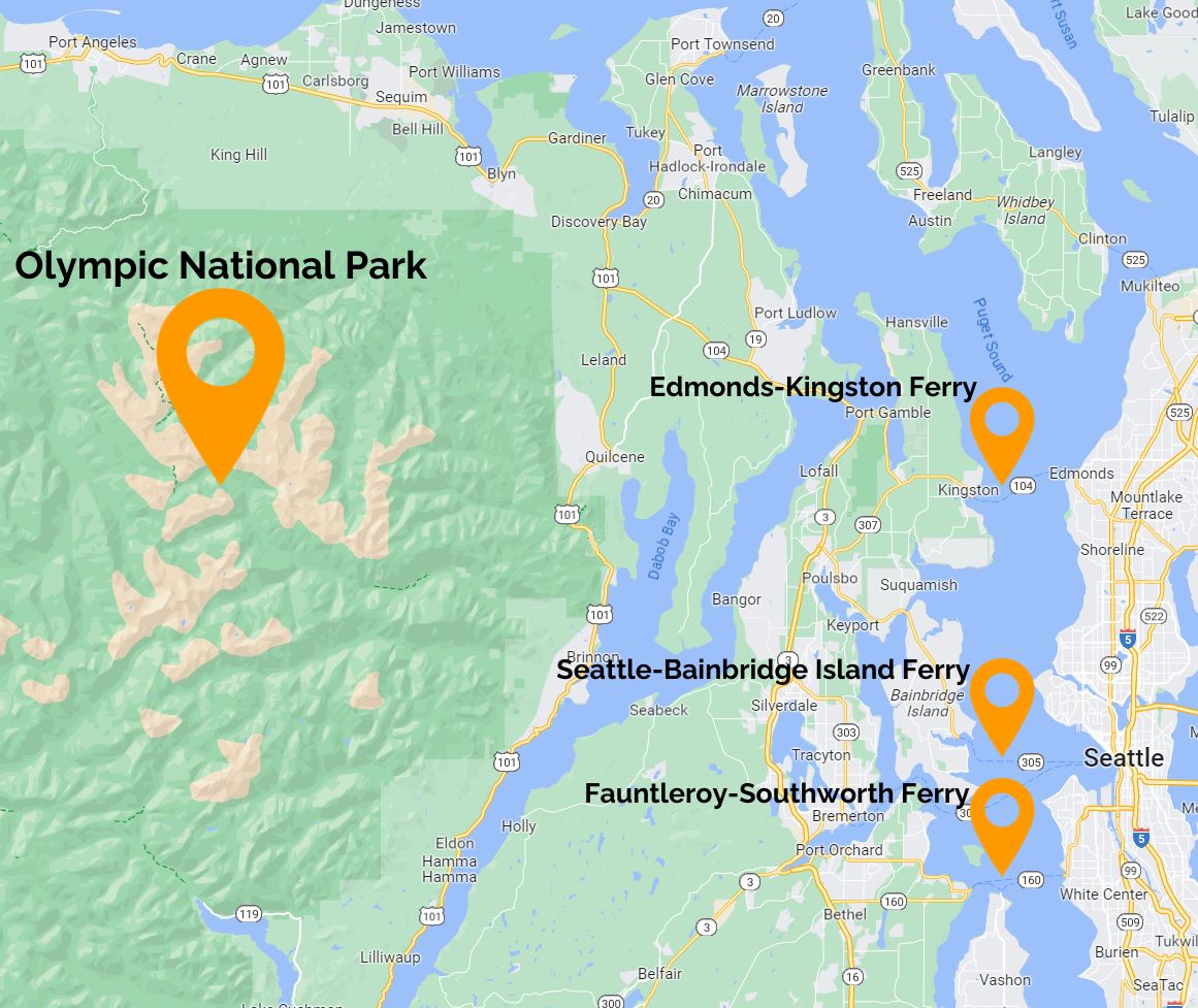 The Closest Airports and Ferries to Olympic National Park