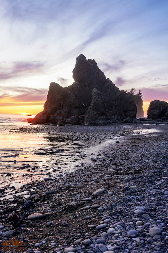 Sunset at Ruby Beach in Olympic National Park