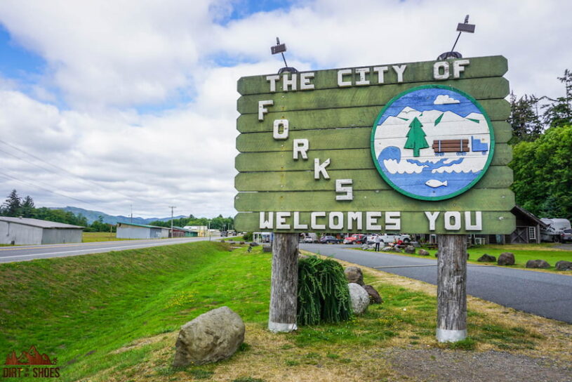 The City of Forks Welcome You Sign near Olympic National Park