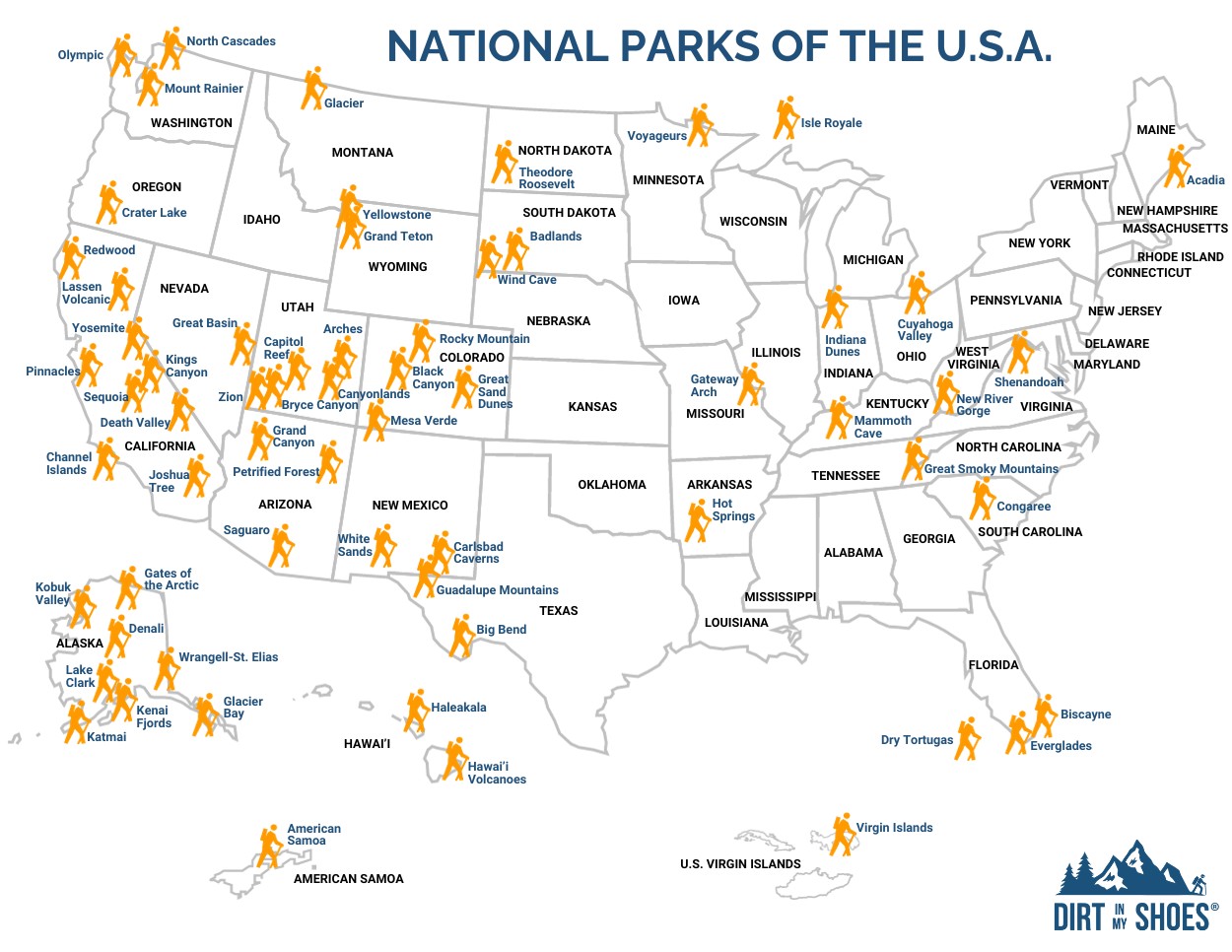 List of National Parks in the USA 2025 (+ map and checklist)