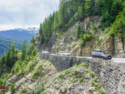 Retaining Wall Along Going-to-the-Sun Road in Glacier National Park