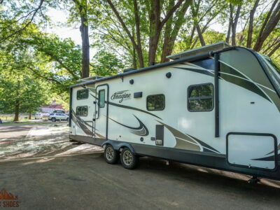 Travel Trailer in the Fruita Campground, Capitol Reef National Park | Dirt In My Shoes